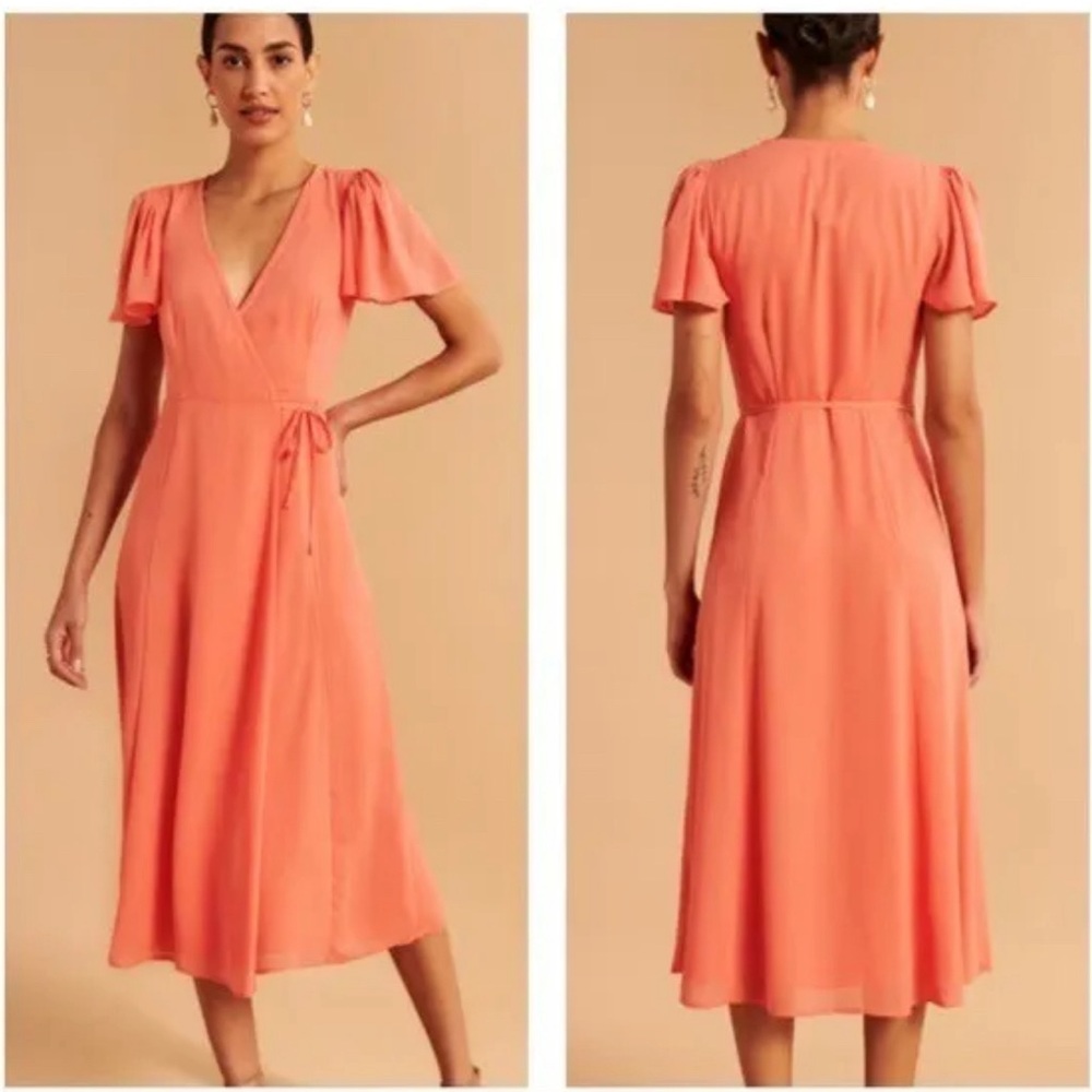 Abercombie Angel Sleeve Midi Wrap Dress